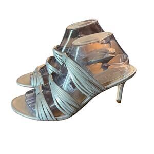 Lauren Ralph Lauren Nappa Leather Strappy Slip On Dressy Evening Heels NEW 9.5